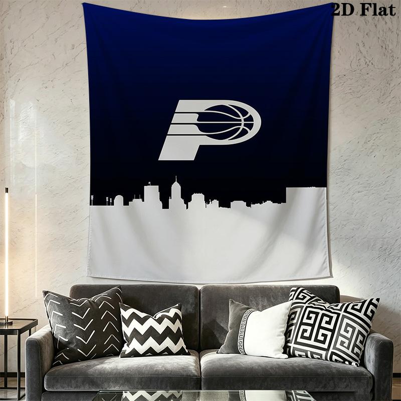 Indiana Pacers Wood Logo Tapestry Background Cloth Fashion Print Background Wall Hanging Cloth Wall Covering Decoration Work Of Art