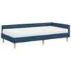 Corner Bed Frame with Mattress 2 Pcs Blue Fabric