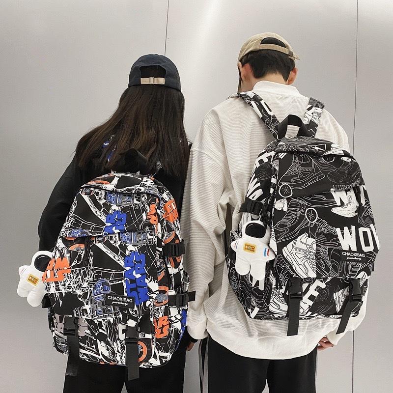 Schoolbag Backpack Men's and Women's Fashion Korean Version of Harajuku Ins Style Simple Junior High School Student Schoolbag Lightweight Trendy Brand