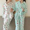 OEING Damen Winter Cartoon Flanell Pyjama Set