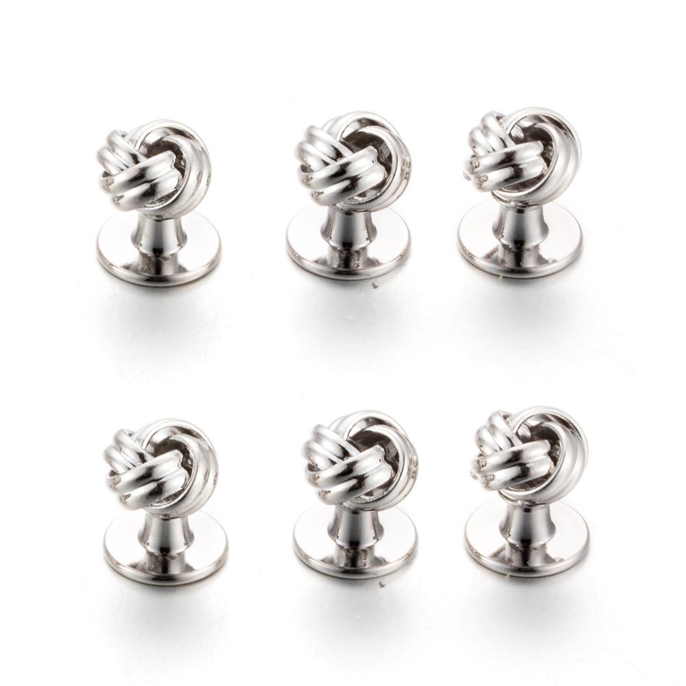 Hot-selling silver twist sleeve nails, high-quality round head hollow tuxedo placket buckle, personalized dress button stud routine
