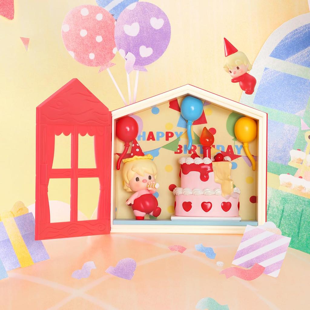 POP MART Süße Bohne Feiert Gewöhnliche Tage Serie Szene Set (1 Stück) Pop Mart Gachapon Blind Romantische Ring Box Serie 4 Szenen Set Geburtstagsgeschenk