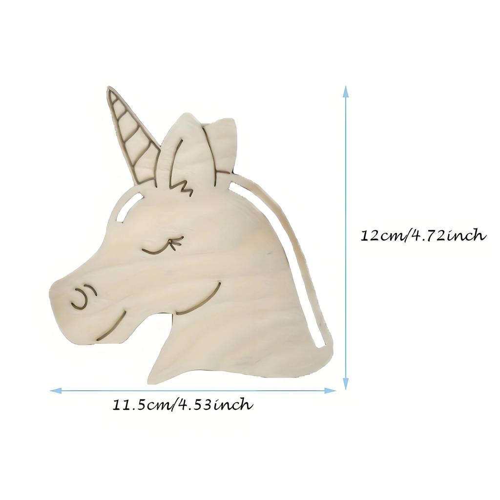 2026 Latest Models 20Pc Unfinished Wood Unicorn Cutouts DIY Craft Kits Wooden Hanging Ornaments Gift Tags for Party Favors Craft
