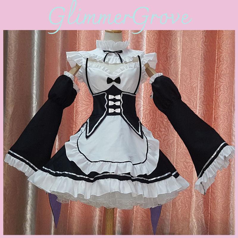 Kara Hajimeru Zero Isekai Seikatsu Twins Ramrem Cosplay Maid Dress Party