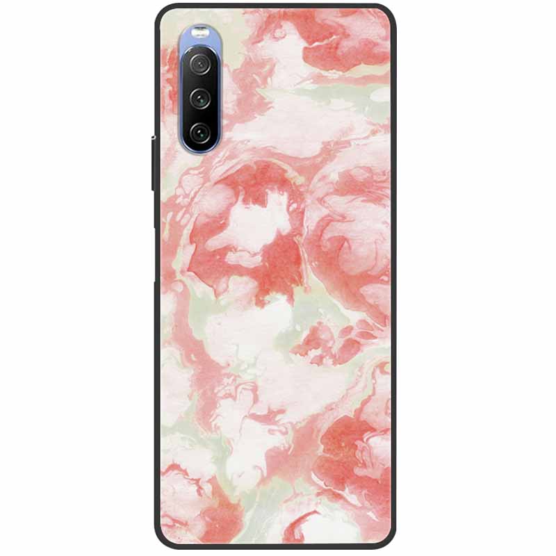 Soft Cover For Sony Xperia 10 III Case 5 III Soft Silicone Black Cases for Sony Xperia 1 III / Xperia1 XZ4 Covers Cool Marble