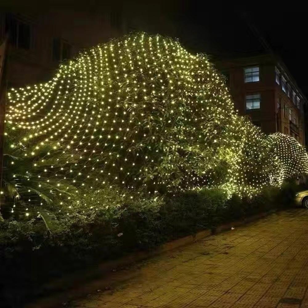 3 Color Fairy Light Garland Waterproof Curtain Light LED Net Mesh String Light Bedroom Decoration