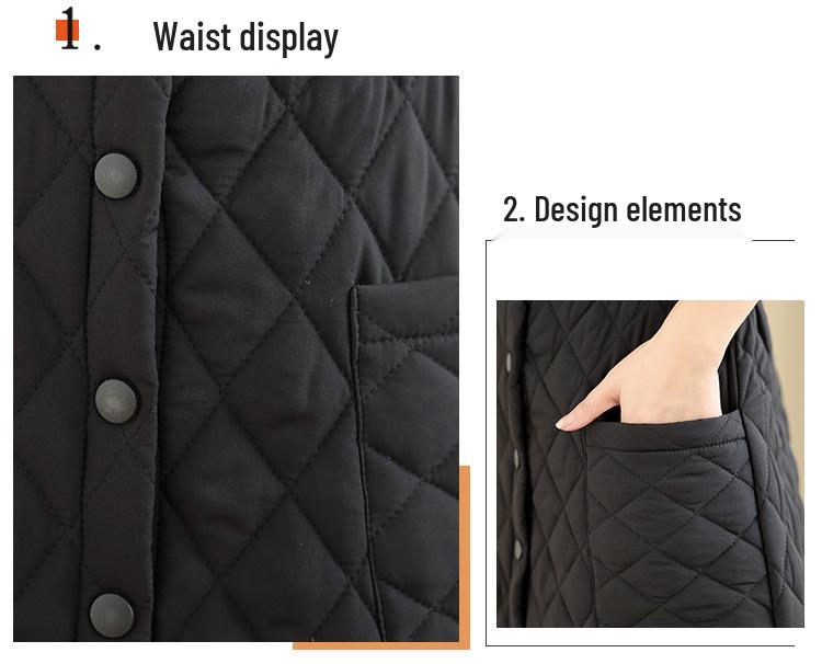 Fustă A-line pentru femei cu talie înaltă, extra lungă, rezistentă la vânt, din bumbac cu puf - Îngroșată, cu nasturi, stil de iarnă plus size