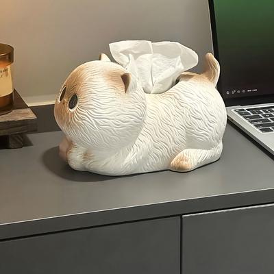 Storage Tube Ceramic Cat Tissue Box Kawaii Modern Napkin Dispenser Decorative Towel Organizer Living Room