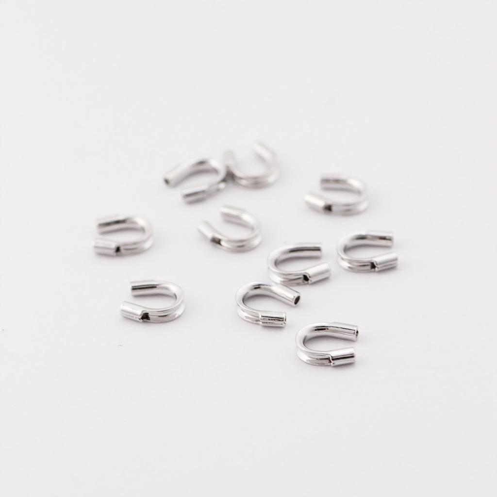 Silver U-Shaped Horseshoe Buckle Wire Protector for DIY Beading