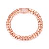 8mm Brass Zircon Real Gold-Plated Hip-Hop Smooth Cuban Chain Trendy Personalized Unisex Bracelet Jewelry Cross-Border Europe