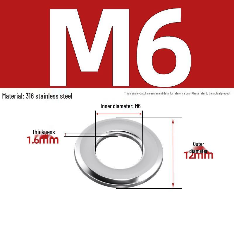 Chamfered Flat Washer 304 Stainless Steel, Blue-White Zinc, Black Zinc, GB97.2, Shim M5 M8 M16