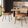 Dining Chair Made of Faux Leather (2 Pieces) Rattan Lounge Chair, Vanity Chair, Ergonomic Chair, Light Luxury Chair, Retro Chair