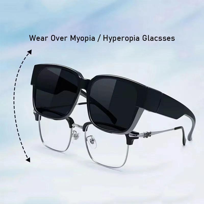 New Men Women Cycling Sunglasses Wear Over Myopia Prescription Glasses Vintage Men Travel Night Vision Driving Goggles UV400