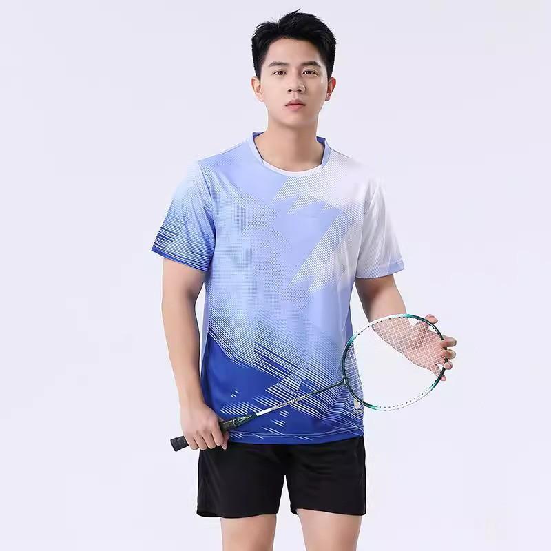 Quick-Dry Badminton Shirt Set Men Women Sportswear With Double Pockets Breathable Athletic Top