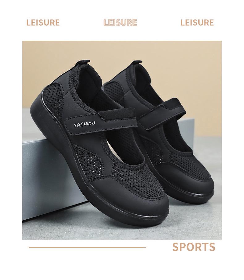 Women's Summer Breathable Casual Velcro Shoes - Soft Sole, Comfortable for Middle-Aged & Elderly Mothers