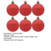 6Pcs 6cm Xmas Balls Crack Texture Easy Hanging Festive Bright Color Plastic Christmas Baubles Pendants Party Supplies