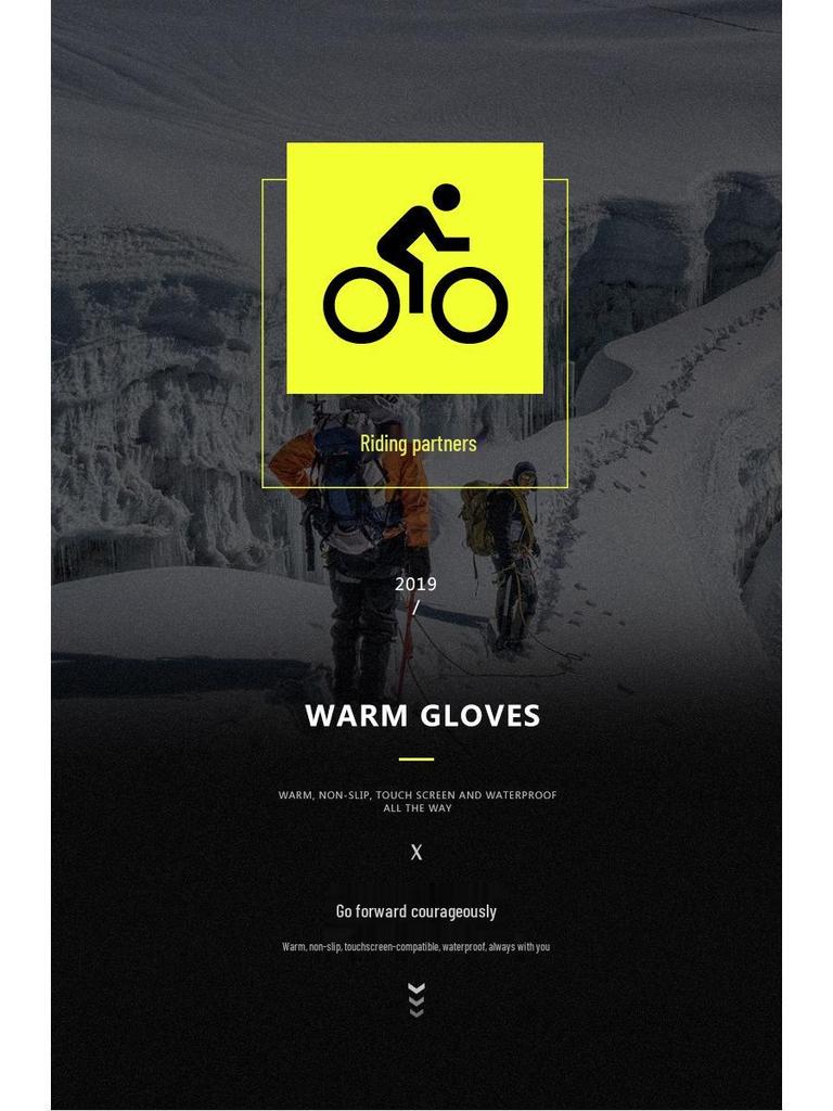 Unisex Windproof Water-Repellent Fleece-Lined Cycling Gloves with Touchscreen Capability