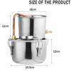 2L Stainless Copper Alcohol Whisky Water Wine Essential Oil Brewing Kit Litres Portable Home DIY Distiller Moonshine