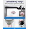 Sink Basket Strainer Drain Trap 114mm Diameter with Liftable Water Seal and Double Sealing Rings for 88 95mm Hole