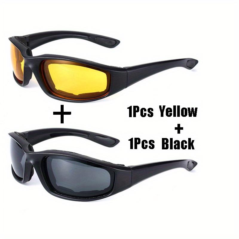 2Pcs Motorcycle Glasses Bike Cycling Windproof Riding Goggles Sports New Moto Eyewear Mens Sunglasses Women UV400 Protective Eye