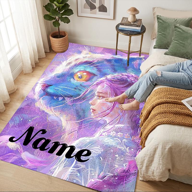 Custom Name Witchcraft Fantasy Living Room Non-Slip Area Rug Soft Carpet for Bedroom Kids Playroom Sofa Office Home Decor Doormat