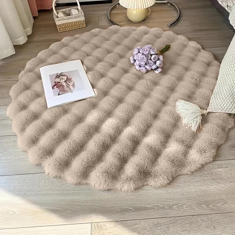 Best-Selling Velvet Plush Round Rug - Thickened, Cold-Insulation for Living Room, Sofa, or Coffee Table