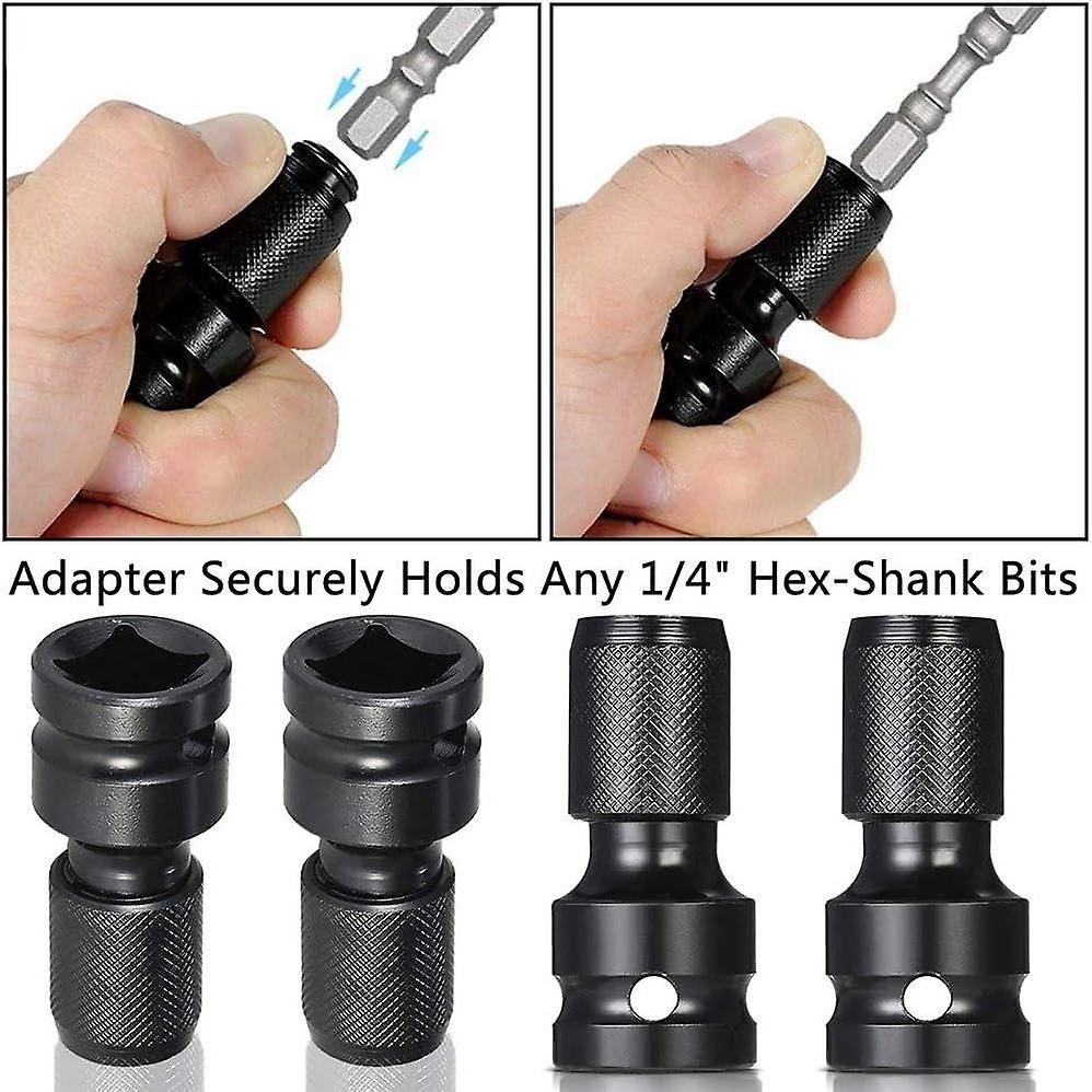 4 Piece Hex Shaft Adapter 1/2 Square Drive To 1/4 Hex Shaft Socket Adapter Ratchet Wrench Quick Rele