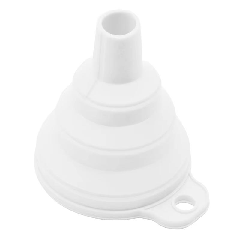 

mini Foldable Funnel Silicone Collapsible Portable Funnels for Fuel Hopper Beer Oil Kitchen Accessories Tools Items білий