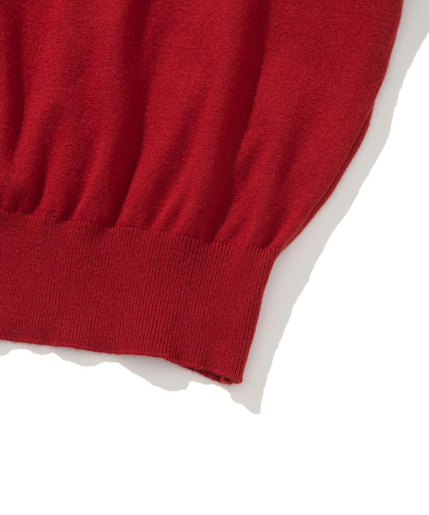 KNITTED (W) Basic Essential Washable Collared Knit Red