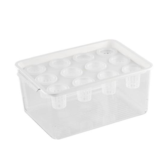 

Прозрачный гидропонный ящик для растений с крышкой с 12 отверстиями и ручкой, пластиковый прямоугольный гидропонный белый