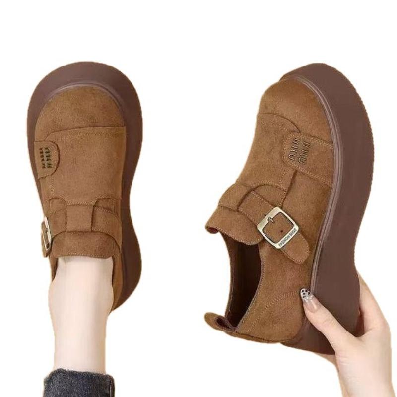 A New Style of Fashionable Shoes for The Lazy, Soft-soled, Height-increasing, Thick-soled Retro Single Women's Shoes
