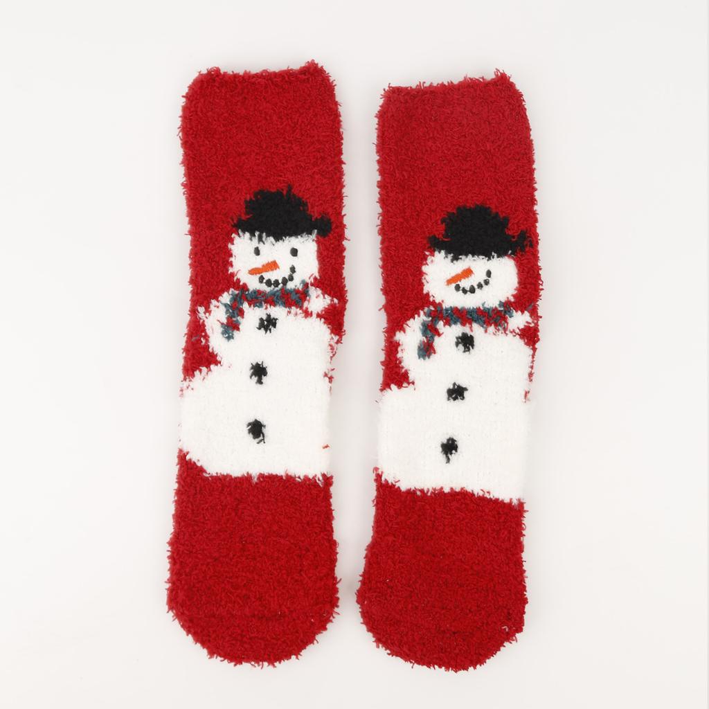 Ladies' Christmas Socks Christmas Tree Socks Thickened Warm Coral Velvet Sleep Socks Cartoon Elk Snowman