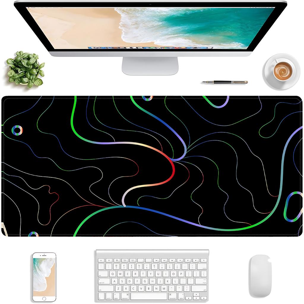 Black Gold Textured Mouse Pad Notebook Ip Computer Office Game Non-slip Rubber New Large Table Mat