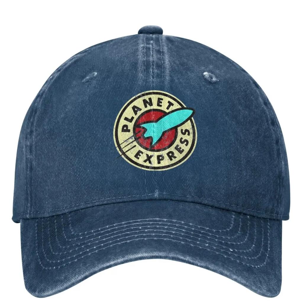 Planet Express Denim Baseball Cap Logo Print Hunting Camping Trucker Hat Summer Men Adult Y2k Retro Sun Visors Baseball Caps