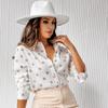 GMXIA Damenmode Sommer Frühling Langarm POLO-Ausschnitt Freizeitkleider