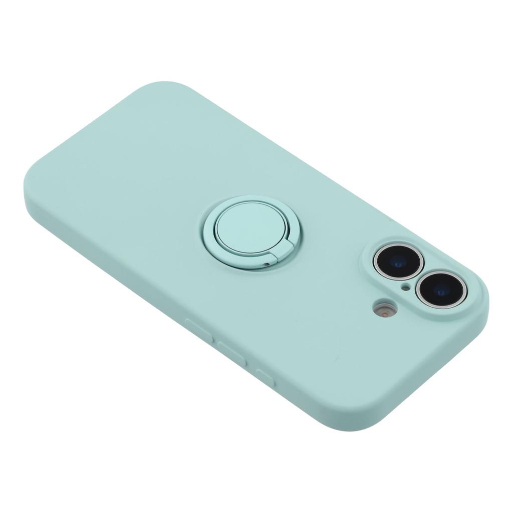 For iPhone 17 Silicone Case with Strap Ring Kickstand Phone Cover