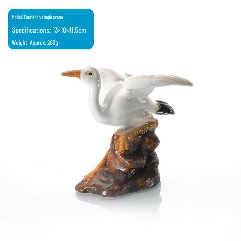 Ceramic Animal Ornaments for Aquarium Landscaping - Includes Duck, Cow, Crane, and Mandarin Duck.