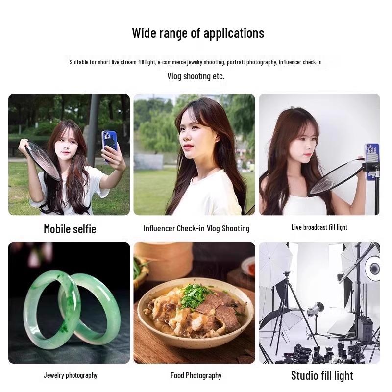 Mini Foldable Reflector & Fill Light Board for Outdoor Photography and Selfies