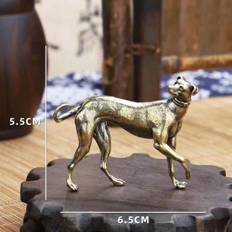 

1 шт. Винтажные Медные Миниатюрные Фигурки Животных Декорации Подарки Цельная Латунь Преданная Собака Настольные Украшения Декор Дома Поделки A2