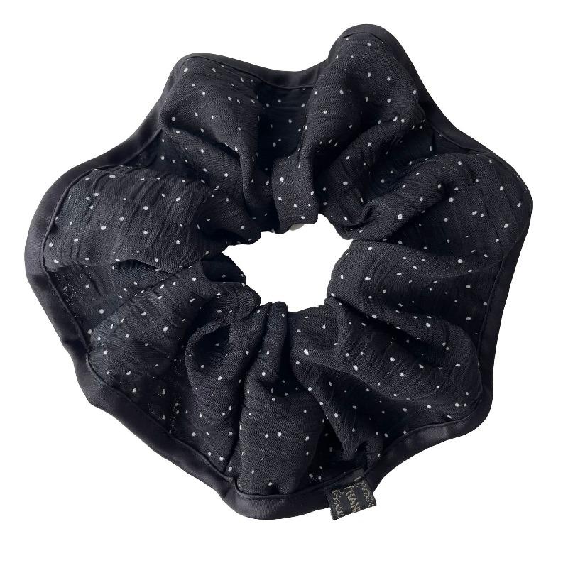 Vintage Blumige Mehrschichtige Scrunchies Premium Elastische Haargummis für Damen Niedriger Pferdeschwanzhalter Herbst Tägliches Haaraccessoire