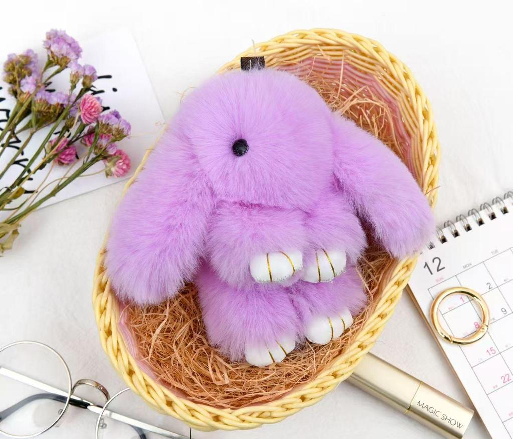 Portachiavi in Peluche Pelliccia Sintetica di Coniglio: Simpatico Ornamento Coniglio per Telefoni Cellulari e Chiavi dell'Auto