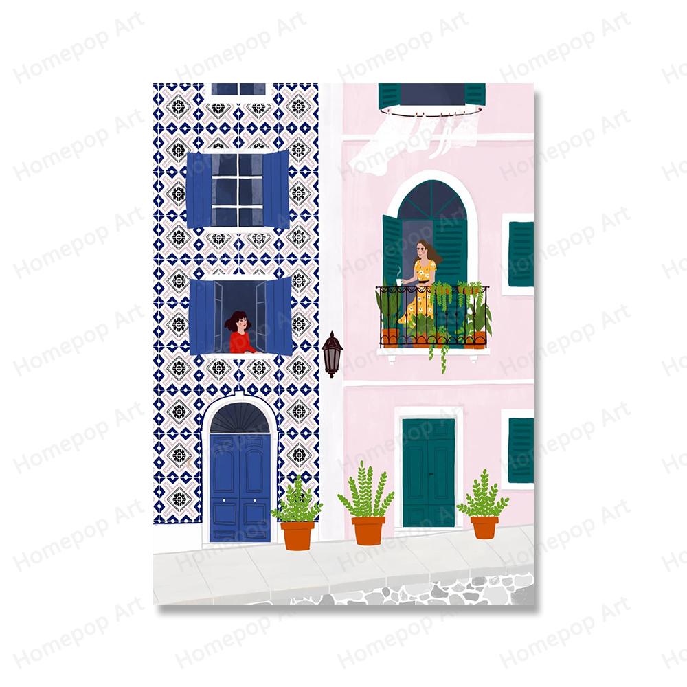 

Растение Девушка Иллюстрация Холст Картина Настенное Искусство Архитектура Кошка Женщина Плакаты Путешествия Принт Фотографии для Гостиной Домашний Декор 21*30cm