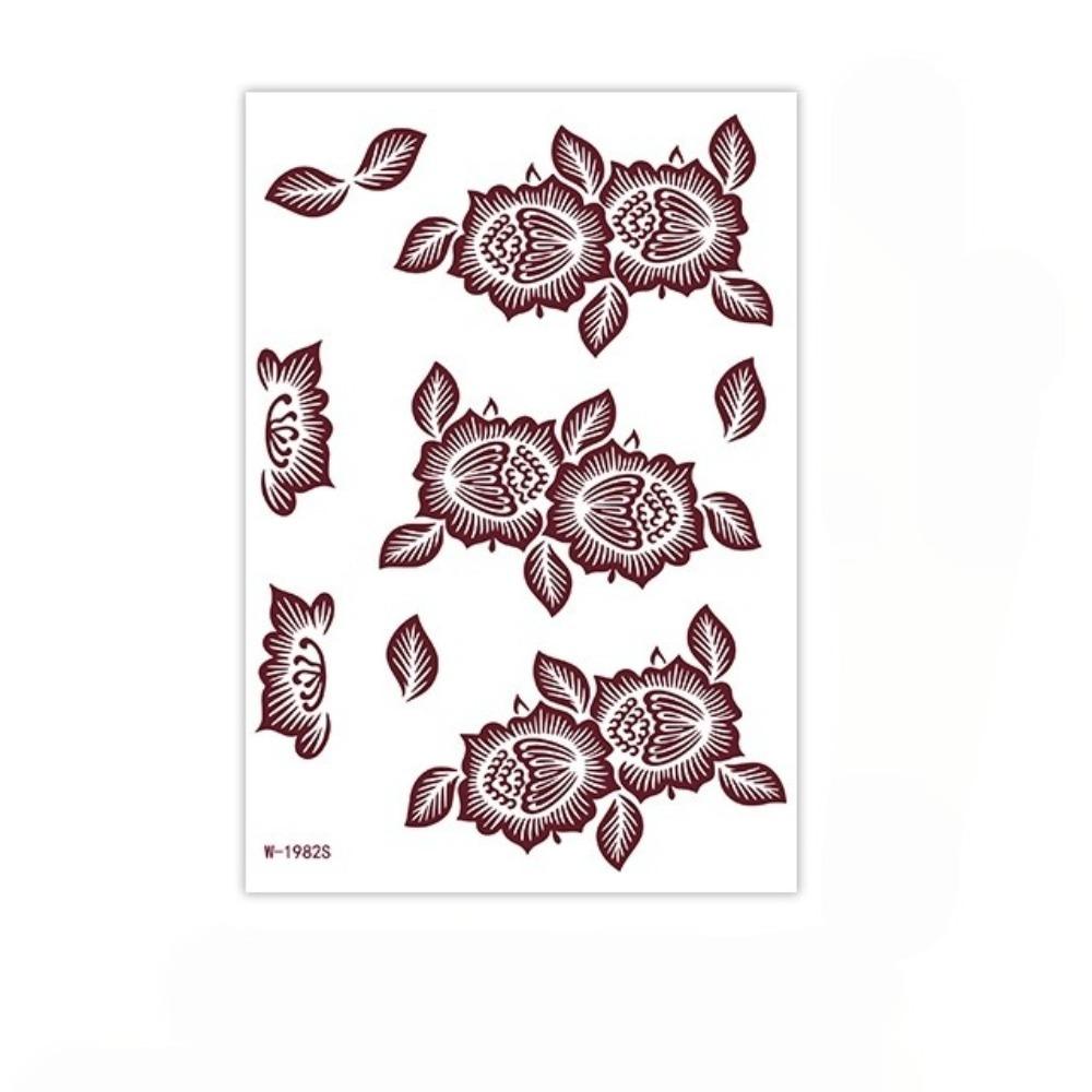 Red Mehndi Stickers Henna Tattoo Stickers Lace Fake Tattoo Red Henna Tattoo Decals India Mehndi