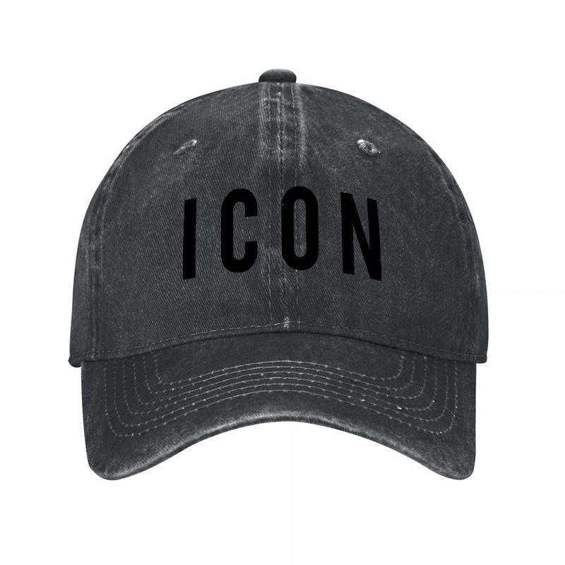 Icon Baumwolle Gewaschen Baseballkappe Schwarz Gesticktes Logo Klassische Passform Unisex Outdoor Stil Tägliches Tragen Modeaccessoire