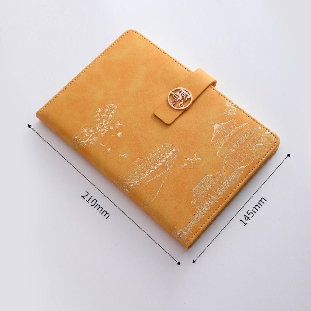 Trendy Leather A5 Notebook Enclosed Buckle Portable Journal Notebook Chinese Style Planner Notebook School Students