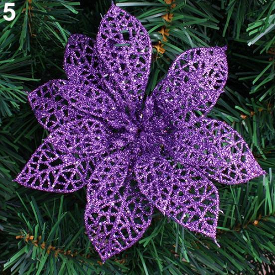 6'' Hollow Wedding Party Decor Christmas Flowers Xmas Tree Decorations Poinsettia AVE
