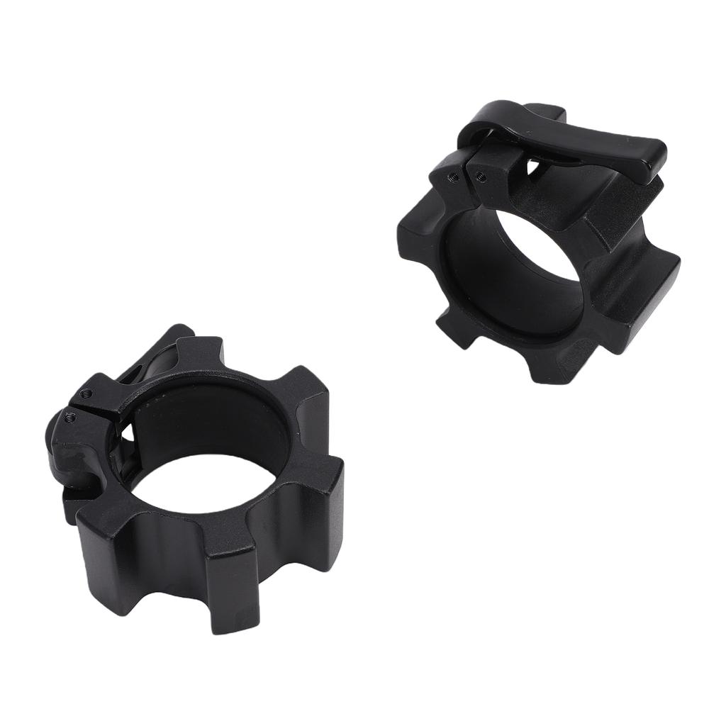 Barbell Collars Aluminum Weightlifting Clips Quick Locking Unlocking Secure for Workout Fitness Training EG0006 6 Prong