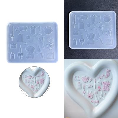 Moldes de Juguete de Cocina DIY Mini Oso Accesorios de Doctor Molde Gotero Duradero Molde de Manualidades DIY Material de Silicona para Manualidades DIY