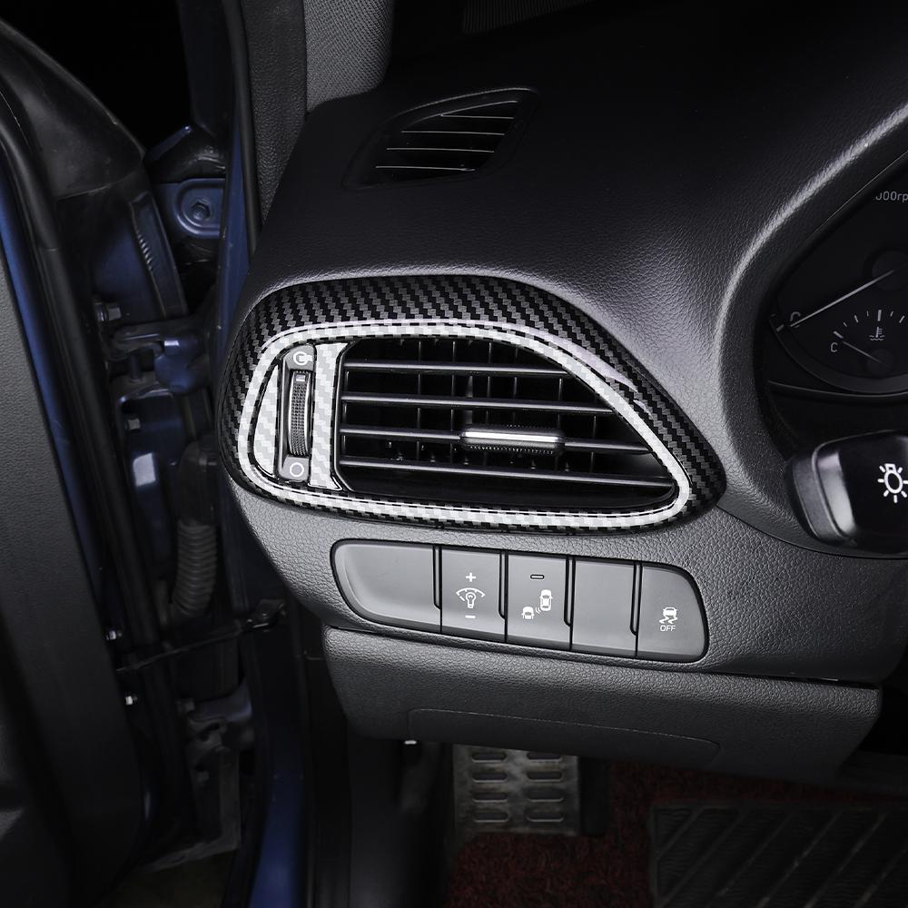 Kohlefaser Front Beidseitig Luftauslass Lüftungsgitter Abdeckung Zierleiste Für Hyundai I30/I30 N 2017-2026 Auto Tuning Zubehör LHD