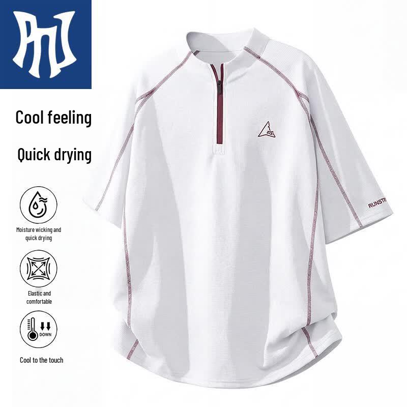 PNJ Men s Embroidered Half-Zip Short Sleeve T-Shirt M